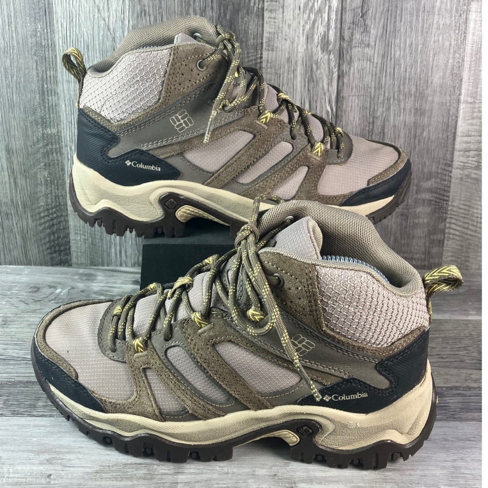 Columbia Woodburn Mid Women's 8 Brown Tan Leather Hiking Boots BL3913-221